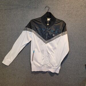 Billabong‎ Track Jacket Zip Up White Black Geometric Mens Size S